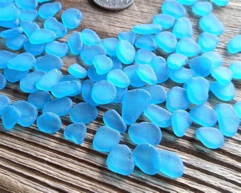10 16mm Blue Sea Glass Bulk Sea Glass Blue Glass Stones Blue Etsy
