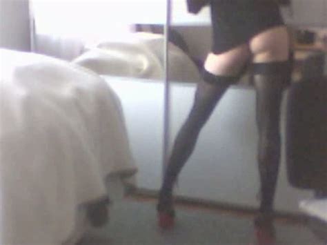 flaunting my sissy ass and legs in wife s black stockings