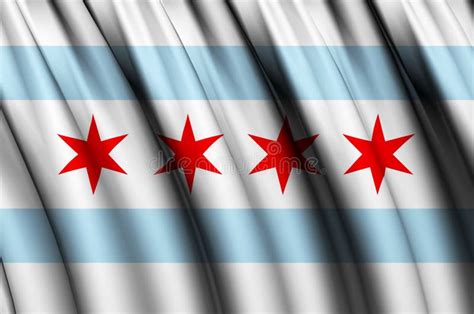 Chicago Waving Flag Illustration Stock Illustration Illustration Of