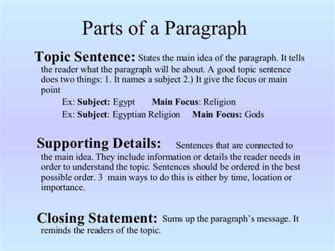 Image result for topic sentence supporting details and closing sentence | Topic sentences, Essay ...