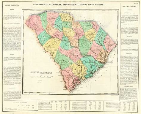 geographical statistical and historical map of south carolina barry lawrence ruderman antique