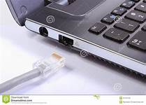 Disconnected Internet Cable And Laptop Stock Image - Image ...