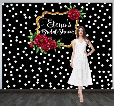 Bridal Shower Photo Backdrop Custom Wedding Party Backdrop