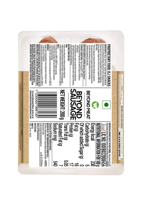Sausages Vegan And Gluten Free Pack Of 2 Beyond Meat 200gm