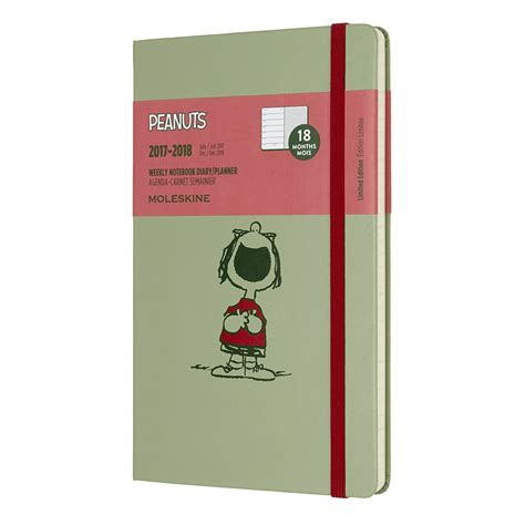 moleskine limited edition peanuts 18 month weekly planner large w green 5 x 8 25 other