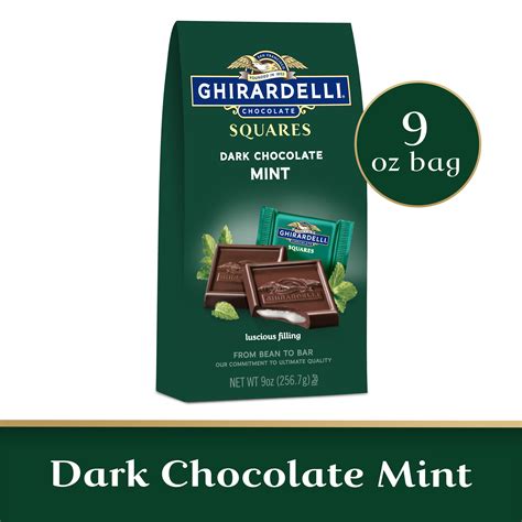 Ghirardelli Dark Chocolate Mint Squares 9 Oz Bag