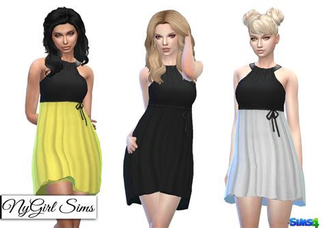 Nygirl Sims 4 Halter Hi Low With Sash And Bow