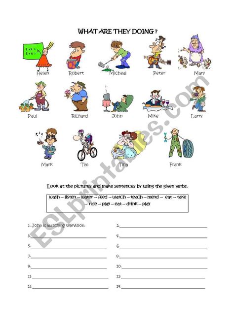 What Are You Doing Esl Worksheet By Evrimjoy