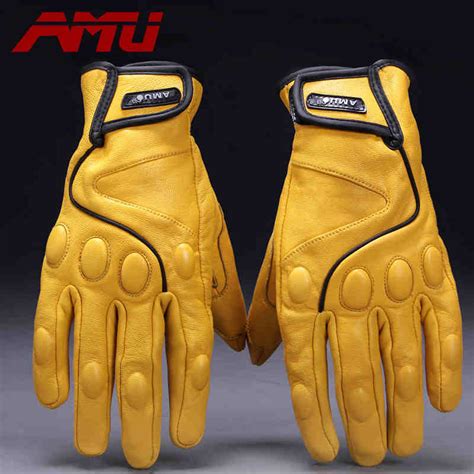 Guantes Amu Motorcycle Gloves Glove Real Leather Baseball Gloves Motorbike Electric Bicycle