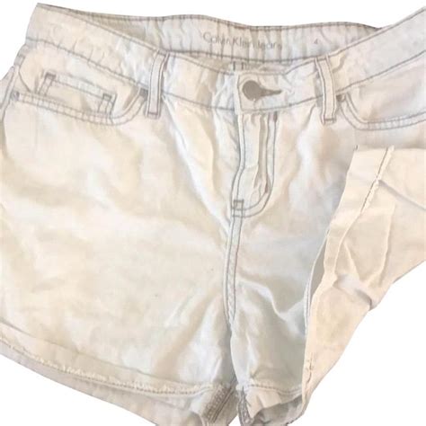 Calvin Klein White Washed Blue Jean Shorts Size 4 S 27 Tradesy