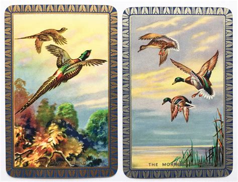 Pair Of Vintage Swap Playing Cards Named Birds Pheasants Etsy Uk