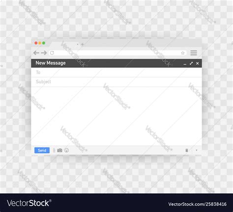 Email Template Blank E Mail Browser Window Mail Vector Image