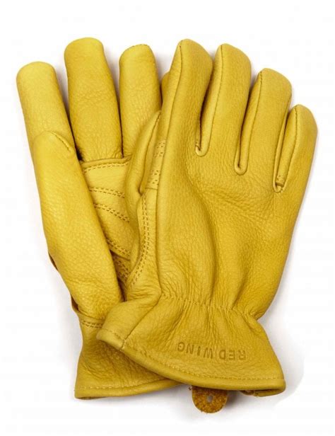 Red Wing 95237 Lined Buckskin Leather Gloves Yellow Accessories