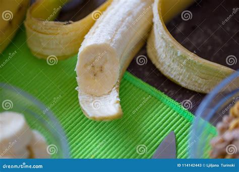 Peeled Banana And Bananas Banana Skin Stock Image Image Of Meal