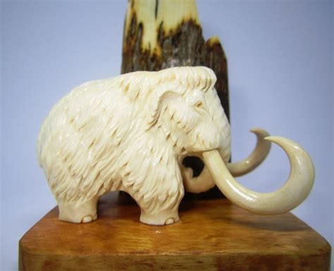 Woolly Mammoth Figure Made Out Of Mammoth Ivory 5 X 3 Cm Siberia