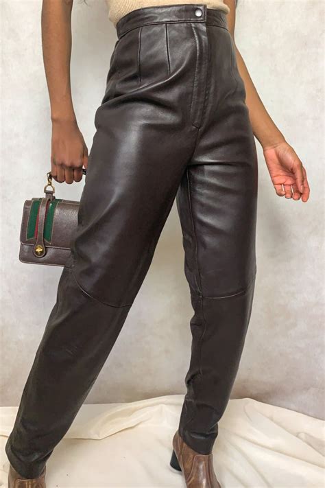 Brown Leather Pants High Waist Outfit Brown Leather Pants High Waist