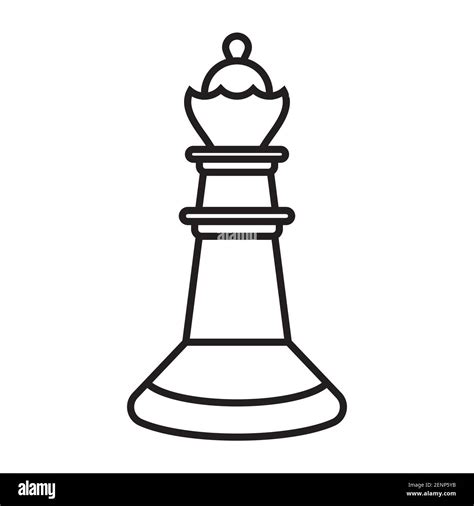 Queen Chess Pieces Line Art Icon For Apps Or Website Stock Vector Image