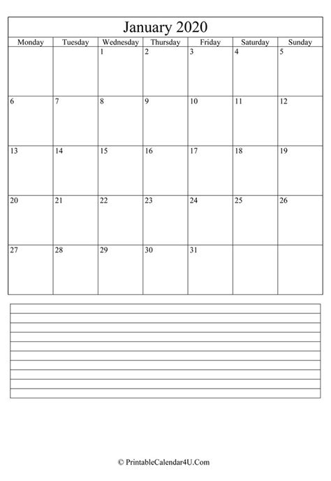 Free Printable Calendar Portrait Calendar Printables Free Templates