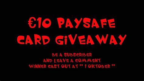 €10 Paysafe Card Giveaway Youtube