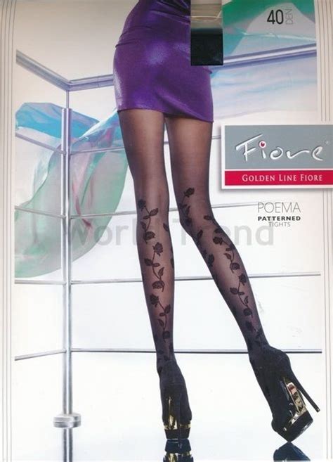 Poema 40 Denier Tights Fiore Patterned Tights Floral Print Tights