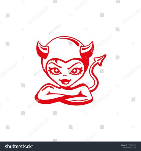 Devil Girl Vector Illustration Stock Vector Royalty Free 1353502727