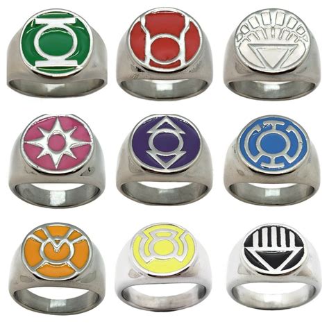 Sizes 5 16 Comics Green Lantern Ring Superhero Steel Flash Justice