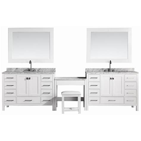 Get 5% in rewards with club o! Design Element Two London 48 in. W x 22 in. D Vanity in White with Marble Vanity Top in Carrara ...