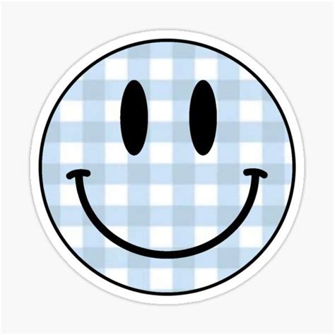 "Blue plaid smiley face" Sticker by Als10806 | Redbubble in 2021 | Face