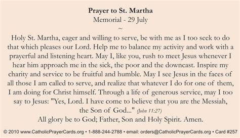 St Martha Prayer Card Prayers Spiritual Prayers St Martha Novena