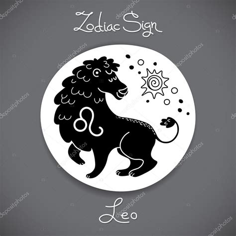 Signo Del Zodiaco Leo Del Emblema Del Círculo Del Horóscopo En Estilo