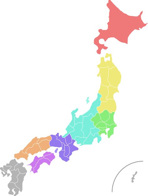 Ai, eps, pdf, svg, jpg, png archive size: Clipart - Map of Japan (colour)