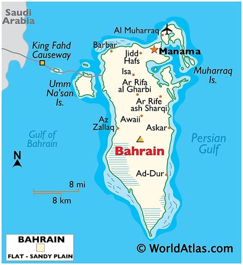 B N N C Bahrain Kingdom Of Bahrain Map Kh L N N M