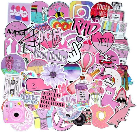 The Best Pink Girl Cute Lovely Laptop Stickers Waterbottle Skateboard The Best Home