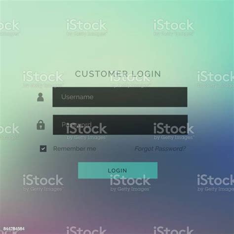 Modern Login Ui Form Template Design With Blurred Background Stock