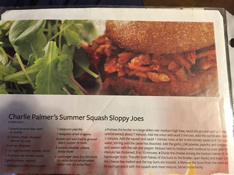 Charlie Palmer S Summer Squash Sloppy Joes Lean Beef Summer Squash