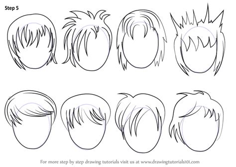How To Draw Anime Hair Male Hair Step By Step