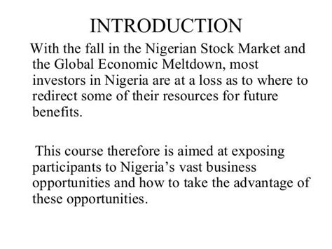 Investment Opportunities In Nigeria Presentation