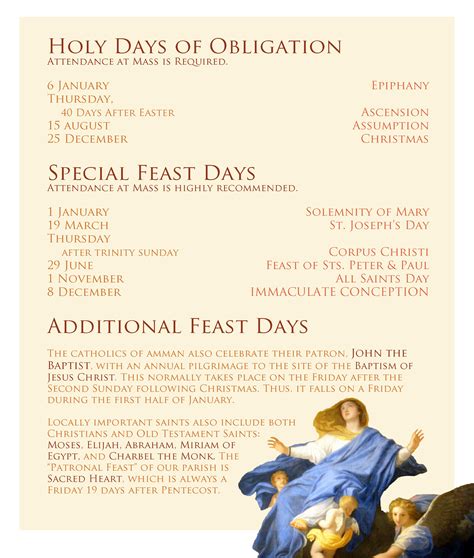 Holy Days Of Obligation And Special Feasts Sacred Heart English