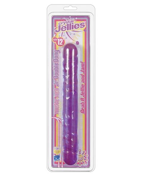 Crystal Jellies 12 Jr Double Dong Purple By Doc Johnson Cupids Lingerie