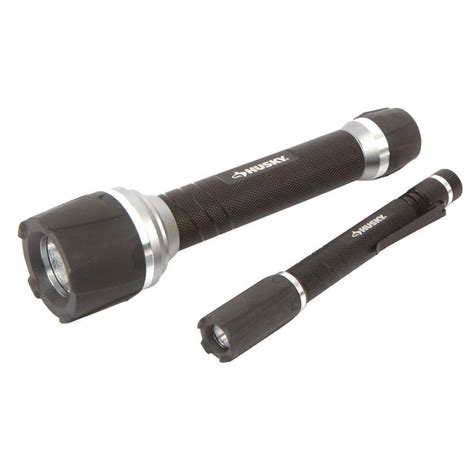 Husky 90 Lumen Virtually Unbreakable Aluminum Flashlight And 60lm Pen
