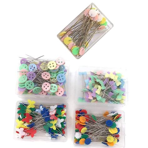 500 Pcs Flat Button And Flower Head Pinsstraight Pins Quilting Pins With Casespins