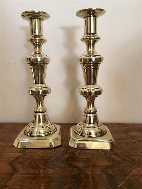 Antiques Atlas Pair Of Tall Antique Brass Candlesticks