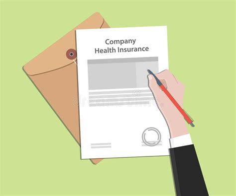 You may also be able to sign up for cobra, which allows you to continue coverage via your employer's health carrier. Company Health Insurance Illustration With A Man Signing Stamped Letter Using Red Pen On Top Of ...