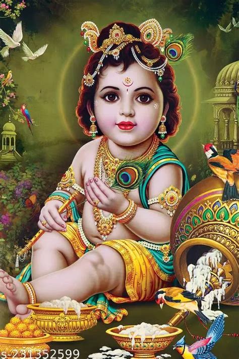 Lord Little Krishna Sunitchen Wall Poster For Home Decoration 12 X