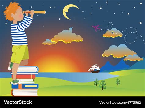 Child Imagination And Reading Royalty Free Vector Image