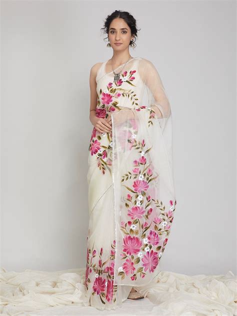 We did not find results for: Buy Off White Pink Hand Painted Organza Saree | RIVA302 ...