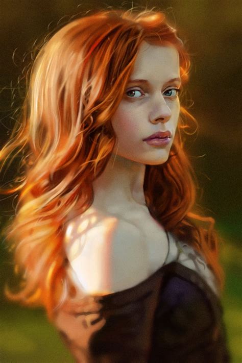 ginger redhead art digital art girl character portraits
