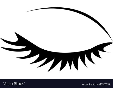 Monochrome Silhouette With Female Eye Closed Vector Image