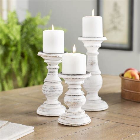 Laurel Foundry Modern Farmhouse 3 Piece Wood Candlestick Set And Reviews