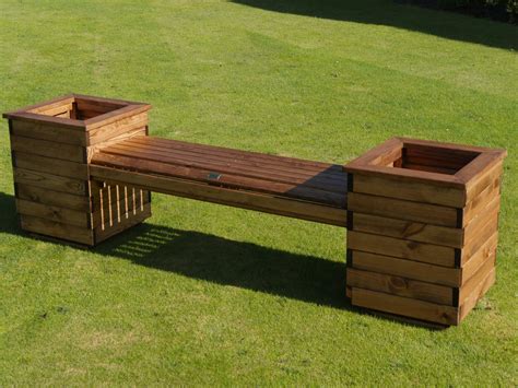 Antike bank aus holz wie auf bild. Bank Holz Garten Luxus Bank Mit Blumenkasten Acel Aus ...